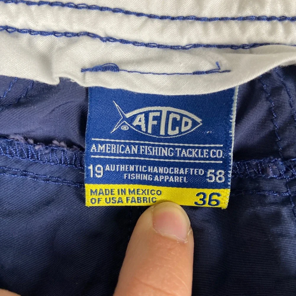 AFTCO Original Fishing Shorts Mens 36 Blue M01 Cargo Utility Angler Gorpcore